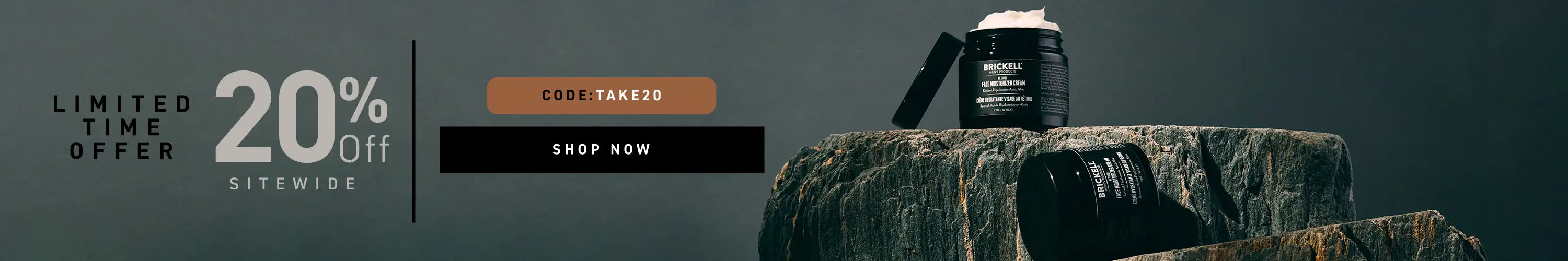 Limited Time Offer: 20% off sitewide. Code: TAKE20. Shop Now.