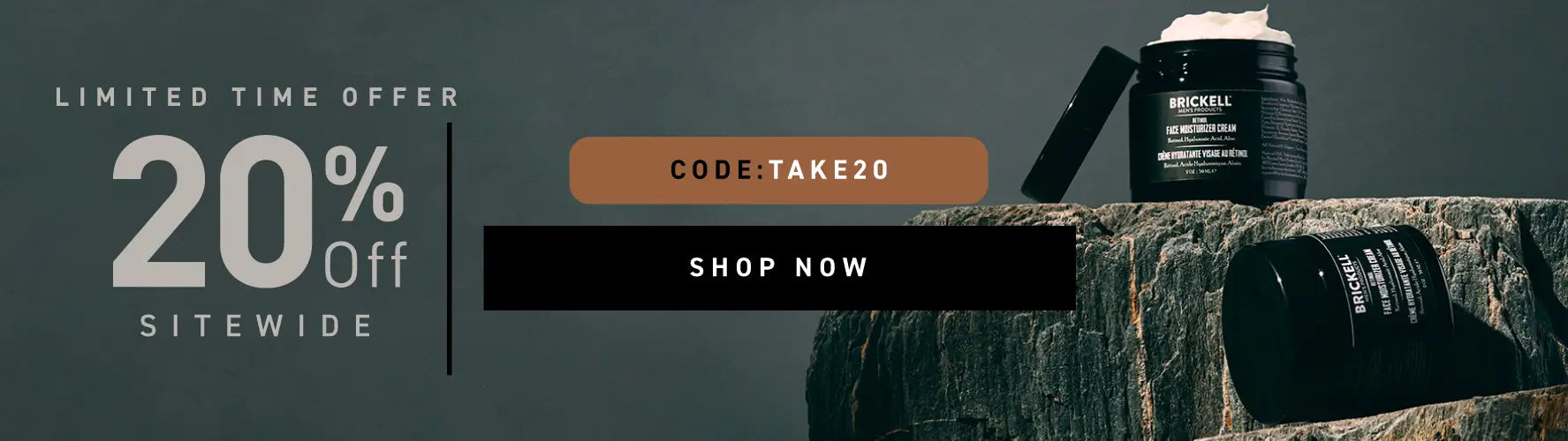 Limited Time Offer: 20% off sitewide. Code: TAKE20. Shop Now.